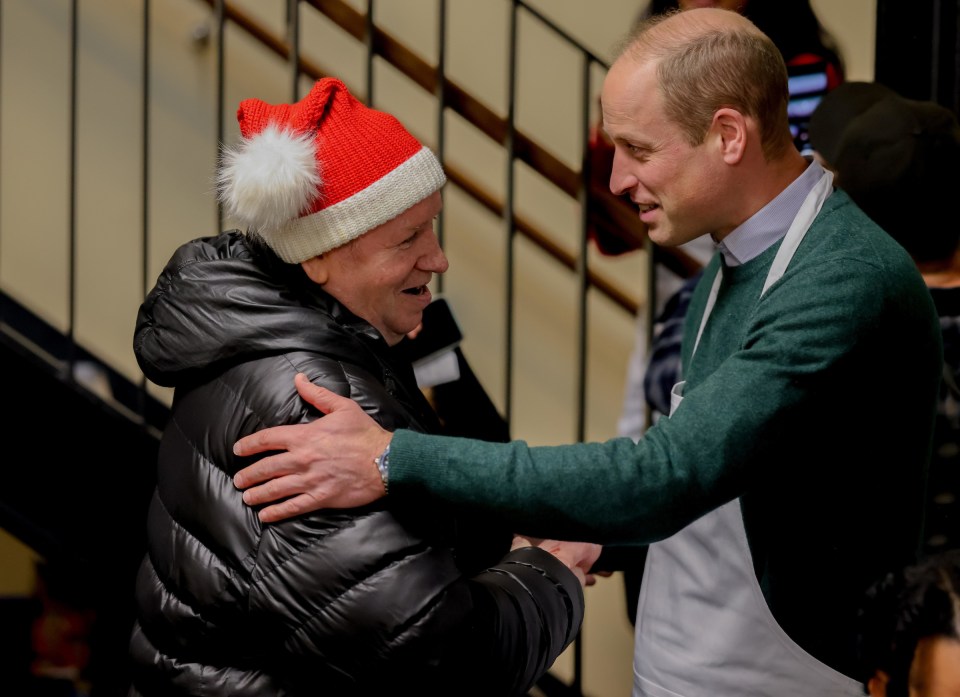 Wills with a visitor at The Passage, a shelter in London’s Westminster, where he is patron