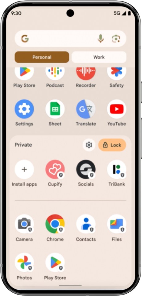 a phone screen shows a list of apps including google play store