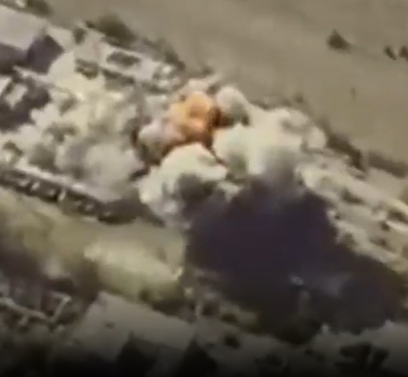 Footage shows Ukrainian jets blitzing Russain troops with western missiles