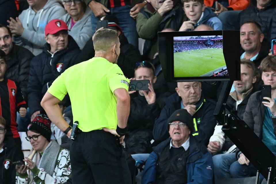 The ref had a look at the challenge on the monitor