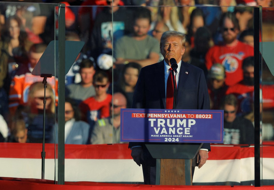 Trump addressed supporters in Butler from behind a glass screen