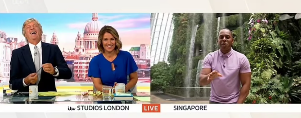 It came as the former This Morning host transferred to Andi Peters in a live link