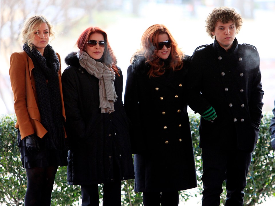 Riley Keough, Priscilla Presley, Lisa Marie and Benjamin Keough