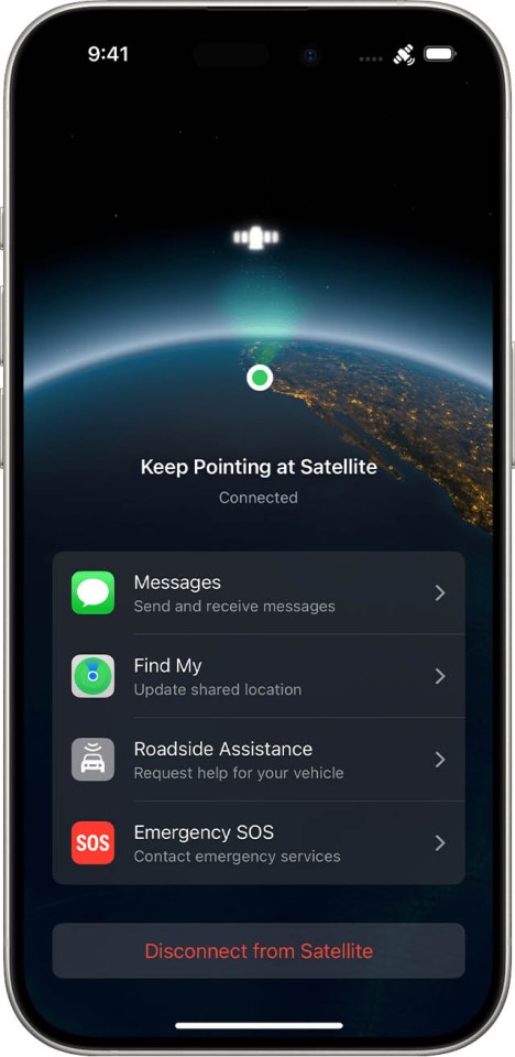 You can easily connect to a satellite to summon roadside assistance with your iPhone