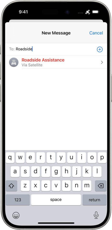 Just head into your Messages app to begin the process of getting roadside help via satellite