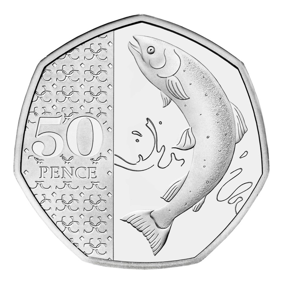 The King Charles Salmon coin in the rarest 50p in circulation.