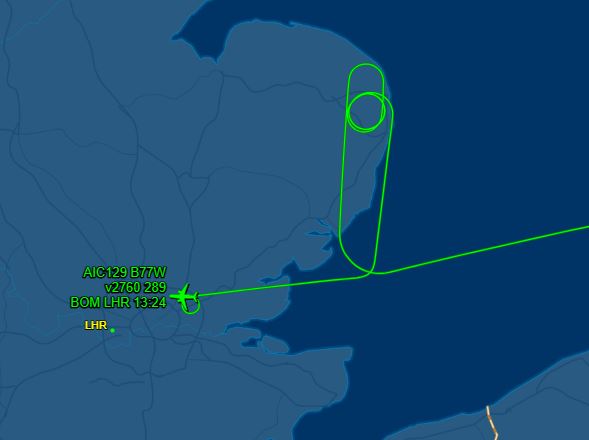 The flight was forced into a holding pattern