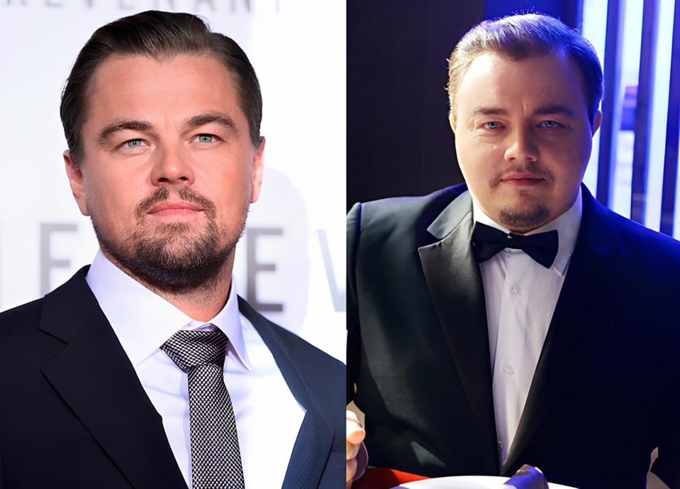 Leonardo DiCaprio, left, and Russian clone Roman Burtsev, right