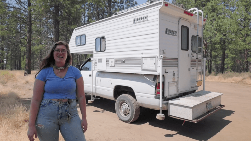 Emily moved into a tiny home with her dog Remy