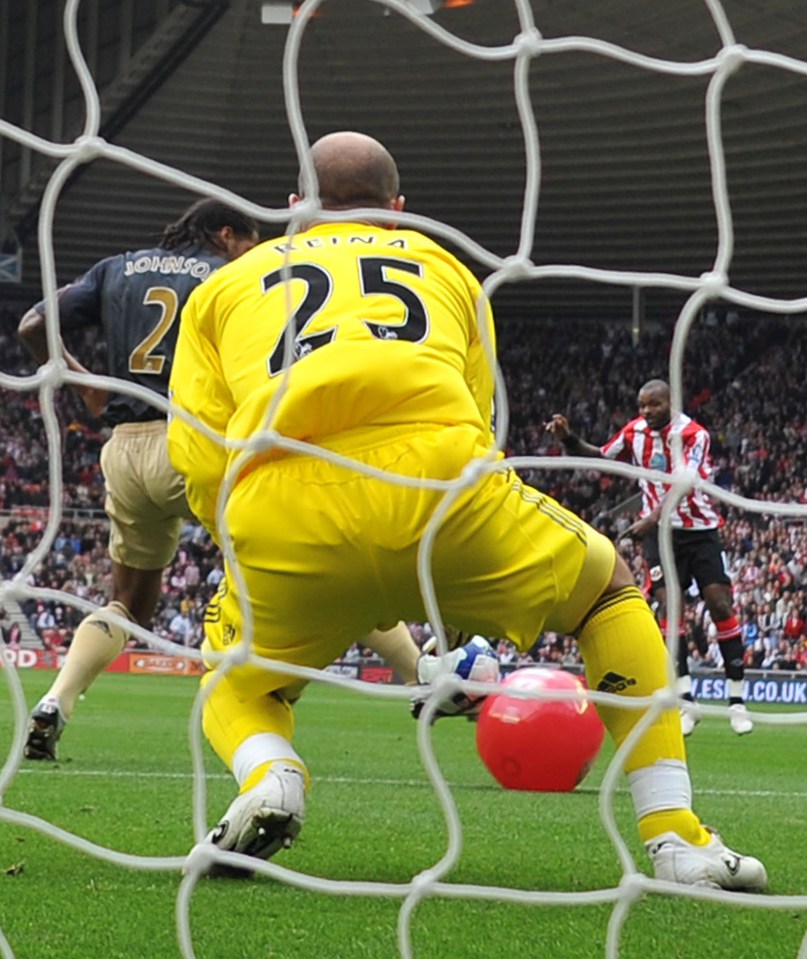 The striker scored against Liverpool with the aid of a beachball in 2009