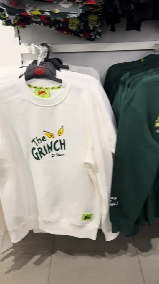 Get your wardrobe looking festive with the clothing items themed on the green Christmas-hating character