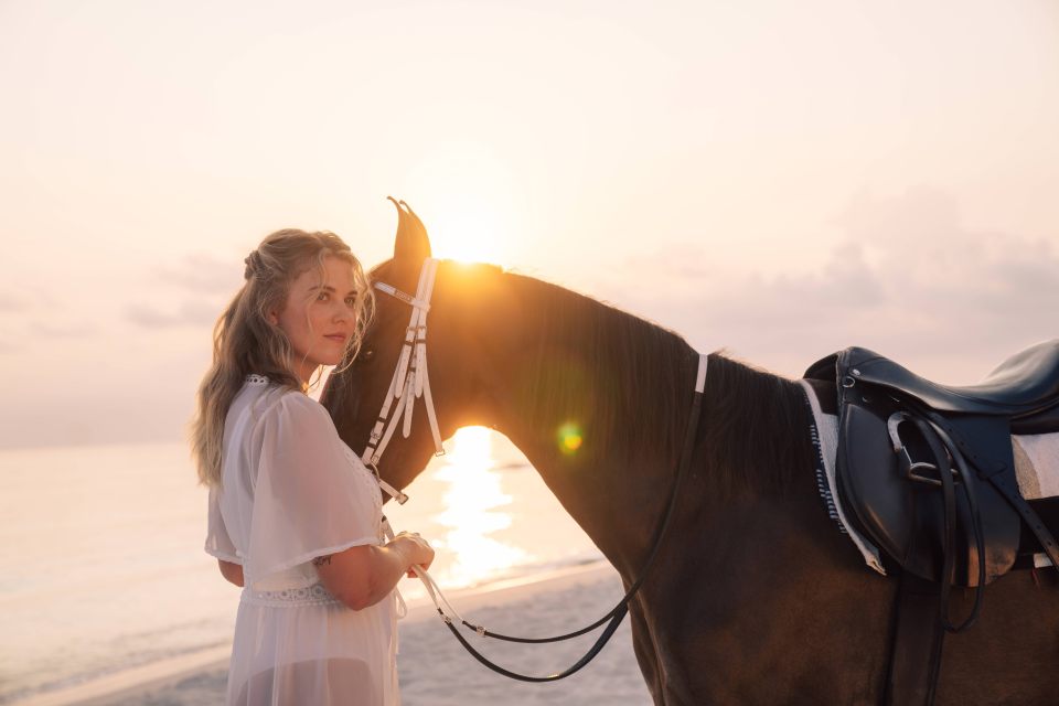 You can saddle up one of the magnificent horses at the island’s ranch