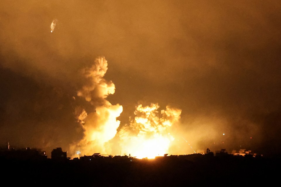 Smoke rises following an explosion over Beirut's southern suburbs after the strike