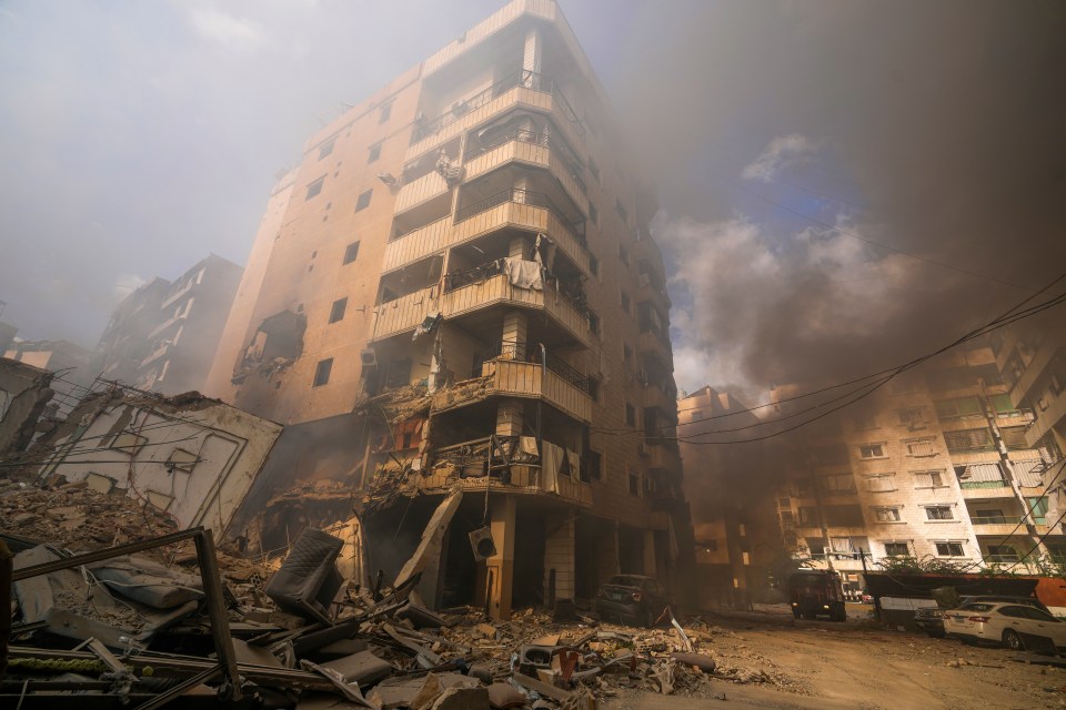 Smoke rises from the site of an Israeli airstrike in Dahiyeh, Beirut