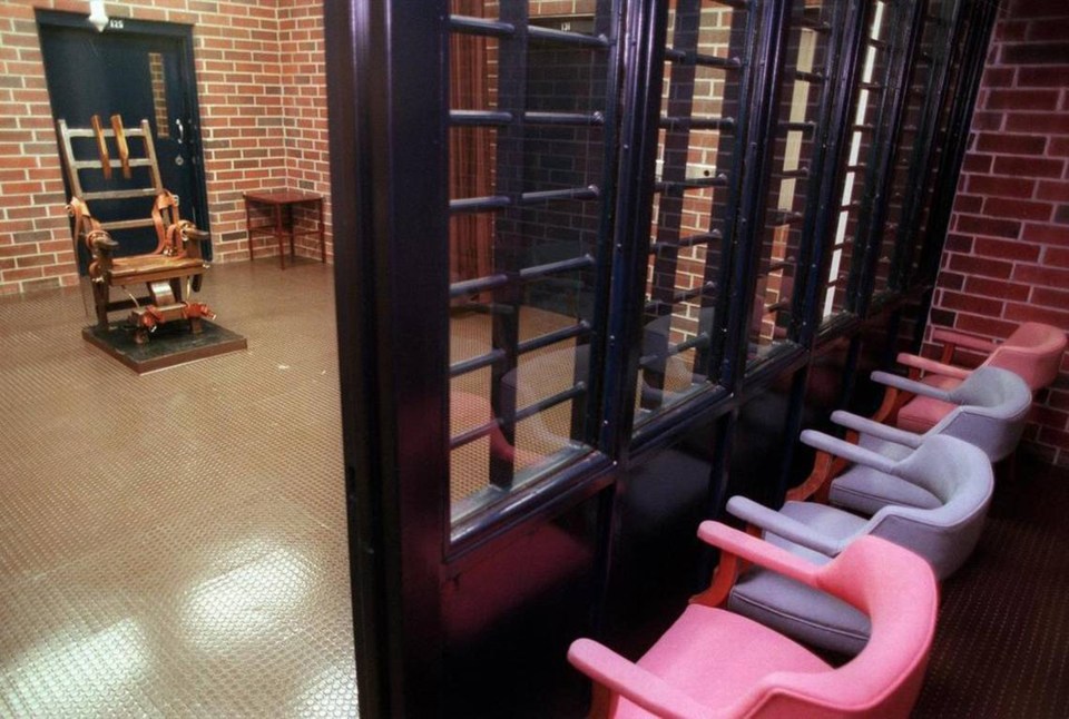 South Carolina’s electric chair sits in the death chamber at Broad River Correctional Facility