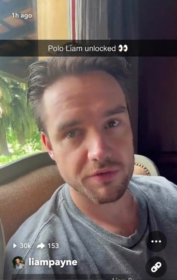 Liam had spoken to fans earlier on Snapchat on Wednesday