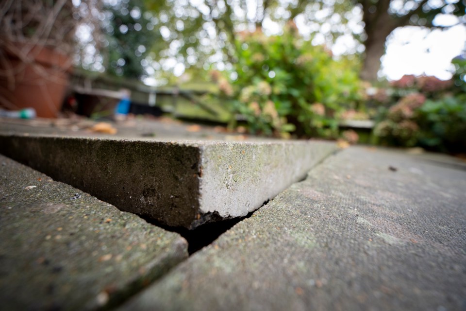 a concrete slab with a hole in the middle of it