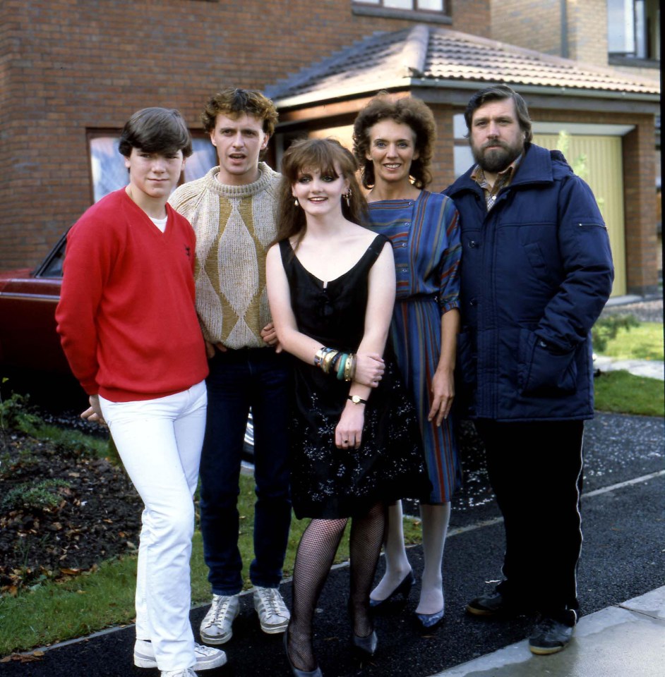 Ricky and Sue with Brookside cast Simon O'Brien, Paul Usher and Shelagh O'Hara