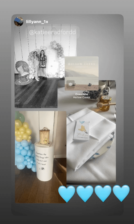 Katie Radford shared photos of the Winnie-The-Pooh items at her baby shower