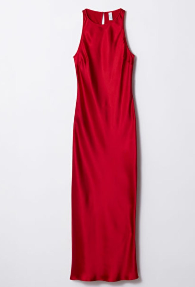 This sleeveless red satin number is £97 from &Other Stories