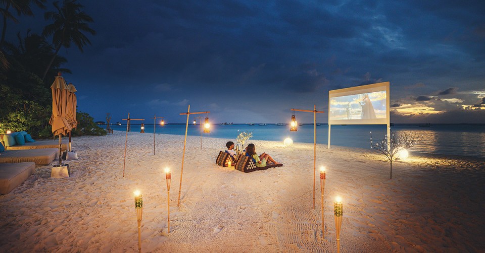 You can enjoy a film on the big screen at the beach