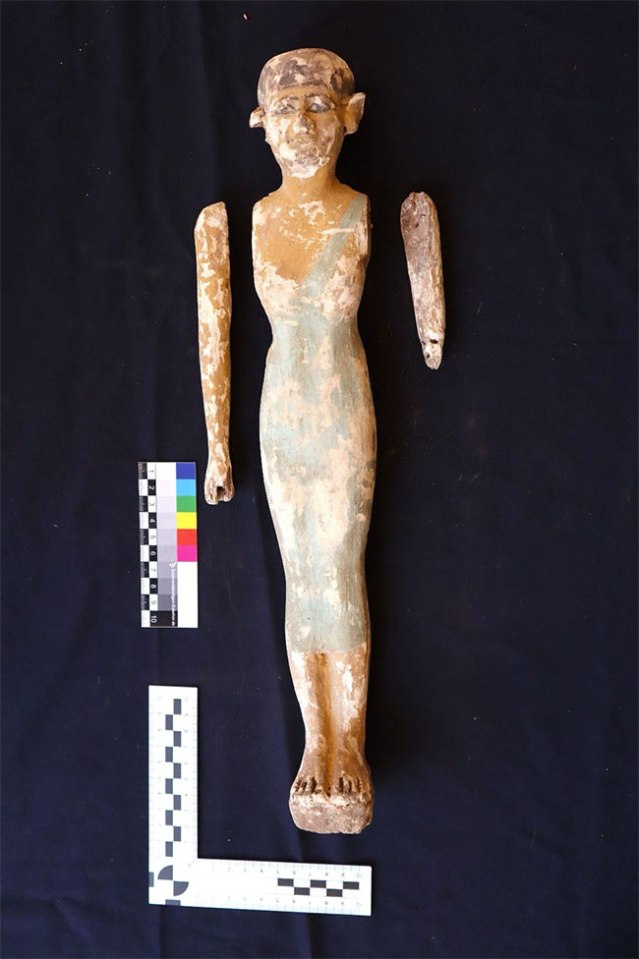 It is believed the tomb was looted as broken statues and jars were found