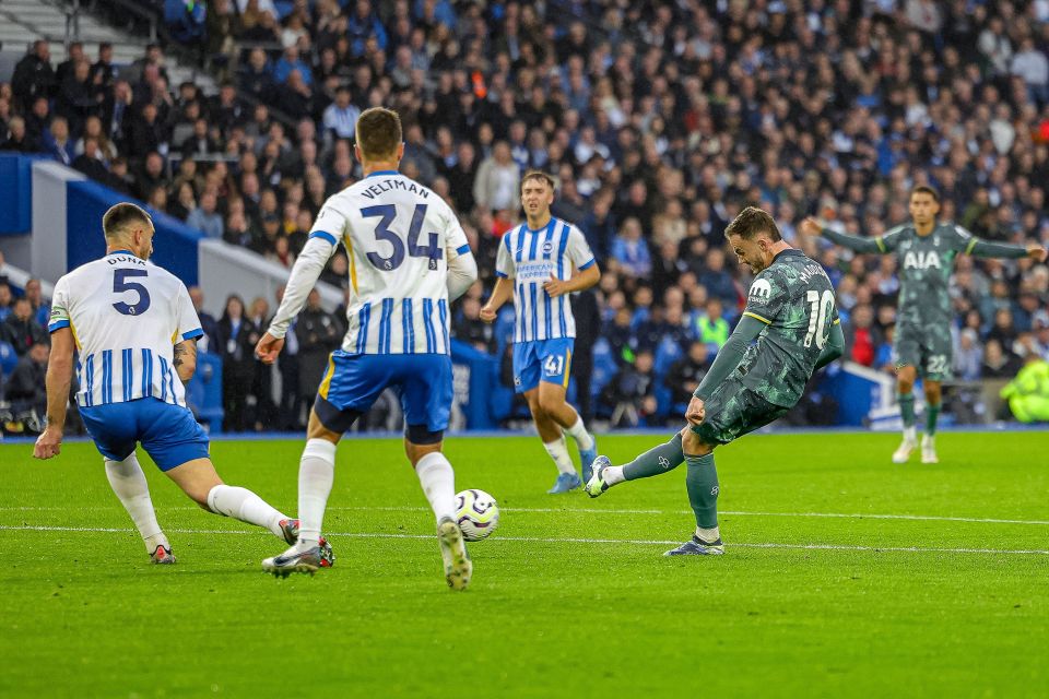 James Maddison doubled Spurs' lead before the break