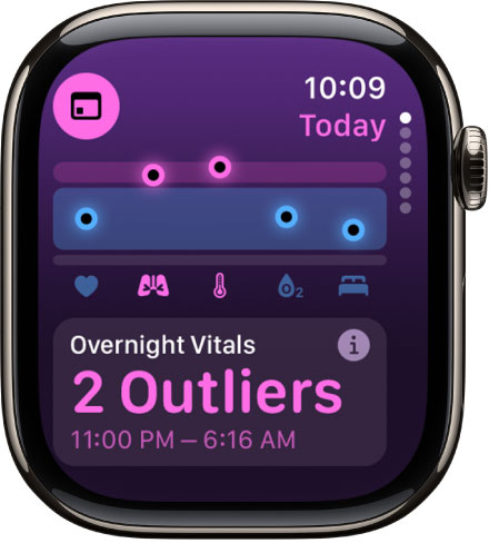 The app tracks health metrics like heart rate, sleep duration and wrist temperature and flags 'outliers'