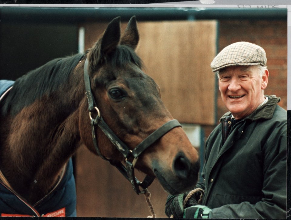 Trainer Ginger McCain with triple Grand National winner Red Rum - arguably the most famous horse of all time