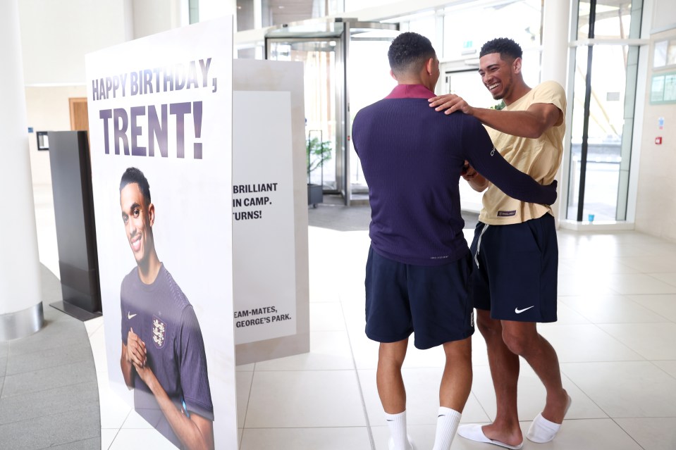 Jude Bellingham surprised Trent Alexander-Arnold with a huge birthday card