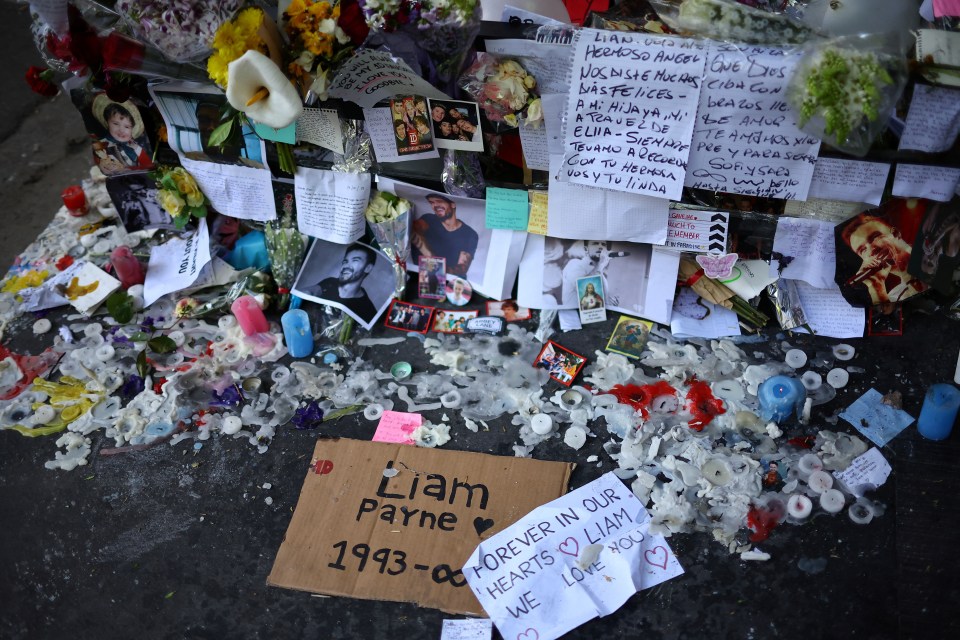 Tributes left outside the hotel in Buenos Aires