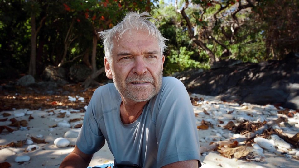 a man with white hair and a beard is sitting on a beach