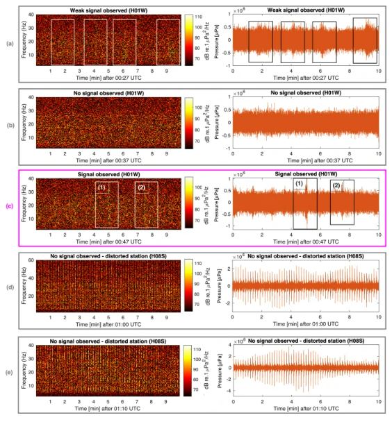 The eerie signal shown here in section (c) is what experts believe could be the final trace of missing flight MH370 as it hit the water