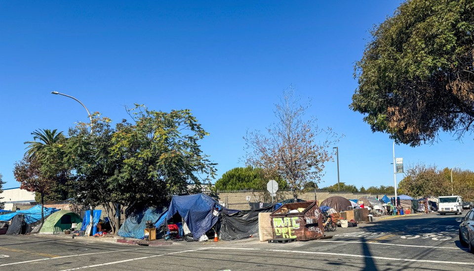 Tents sprawled across Kamala Harris’s hometown of Berkeley