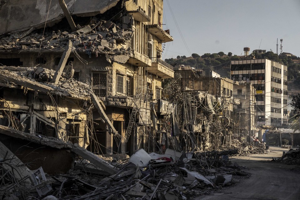 The scene of an Israeli strike on Nabatiah, Lebanon, October 16