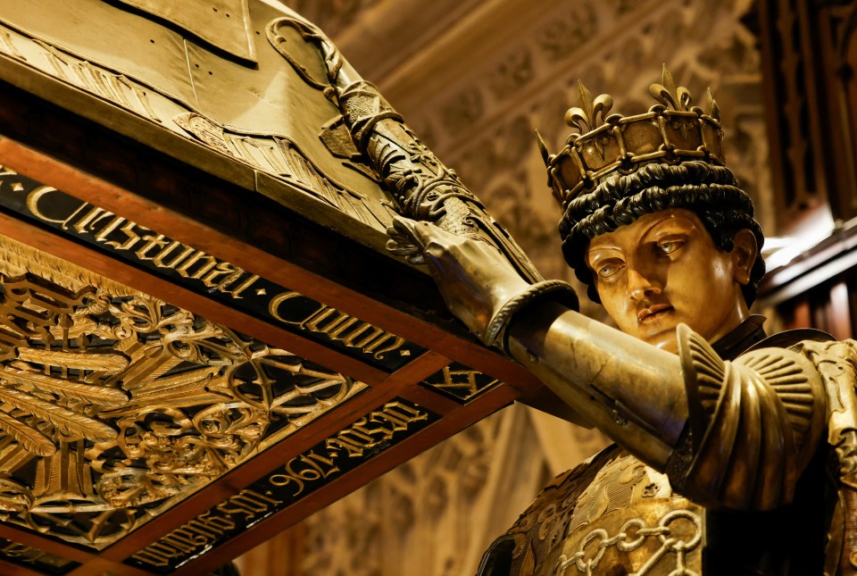 The mausoleum of Christopher Columbus in the cathedral of Seville