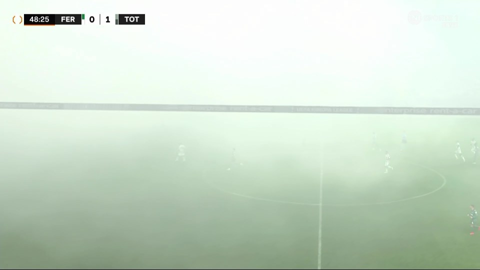 The action clearly couldn't go on when smoke filled the pitch