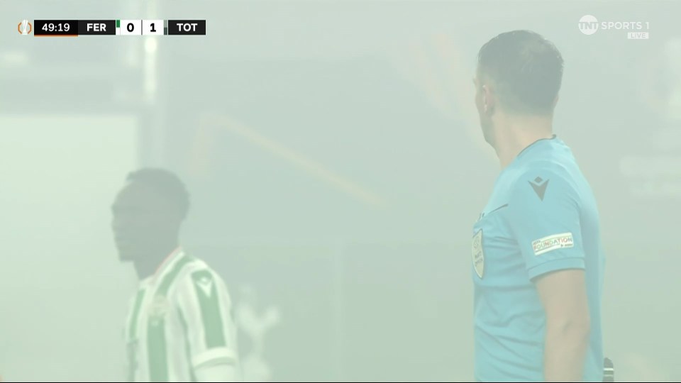 Conditions briefly became ridiculous in the Europa League clash