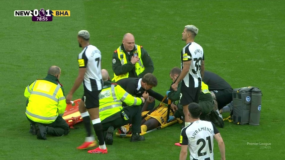 The 33-year-old was treated on the field for several minutes