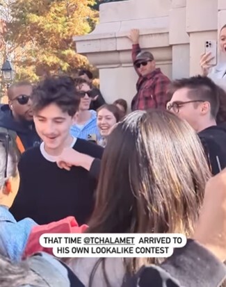 He was flanked by security as he was mobbed by fans