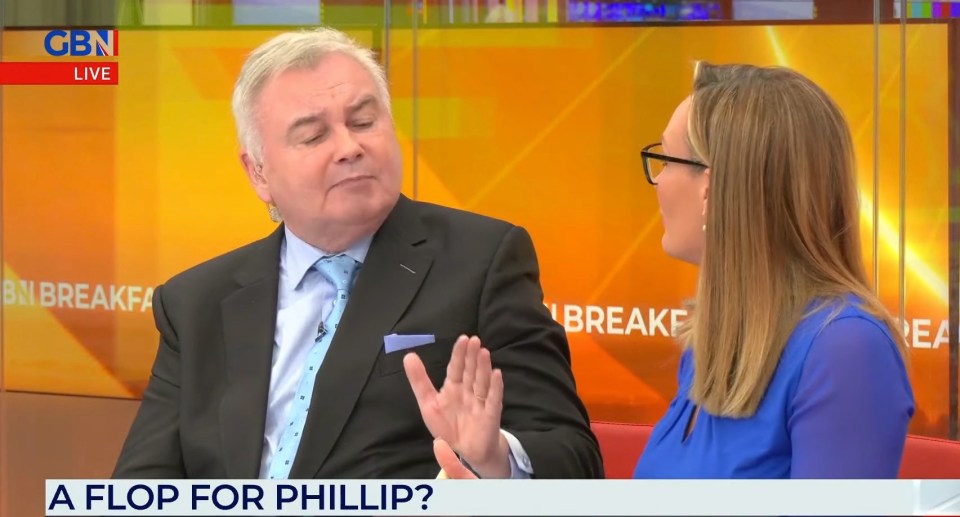 Eamonn Holmes snapped at his co-host after she defended Phillip Schofield