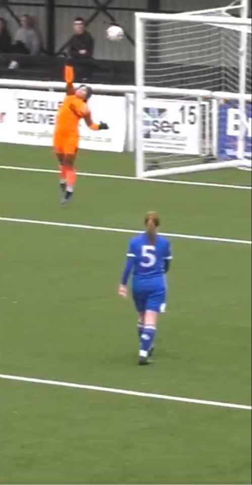 Her shot flew over the goalkeeper and into the far corner