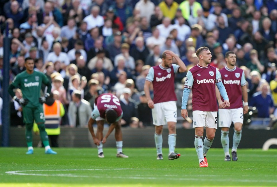 West Ham collapsed in the second half, shipping three goals in seven minutes