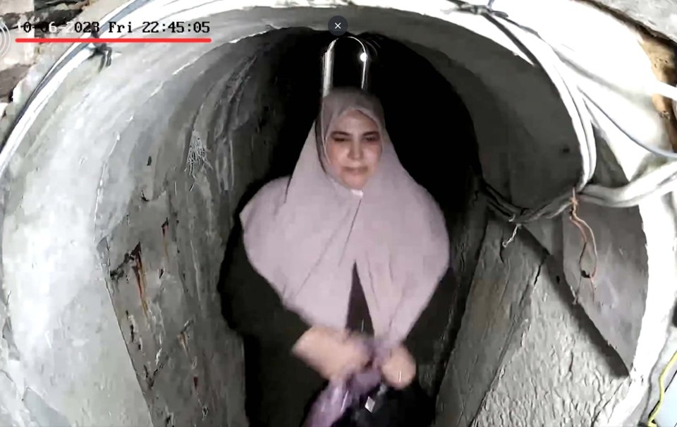 A woman believed to be his wife was seen following him inside the tunnels