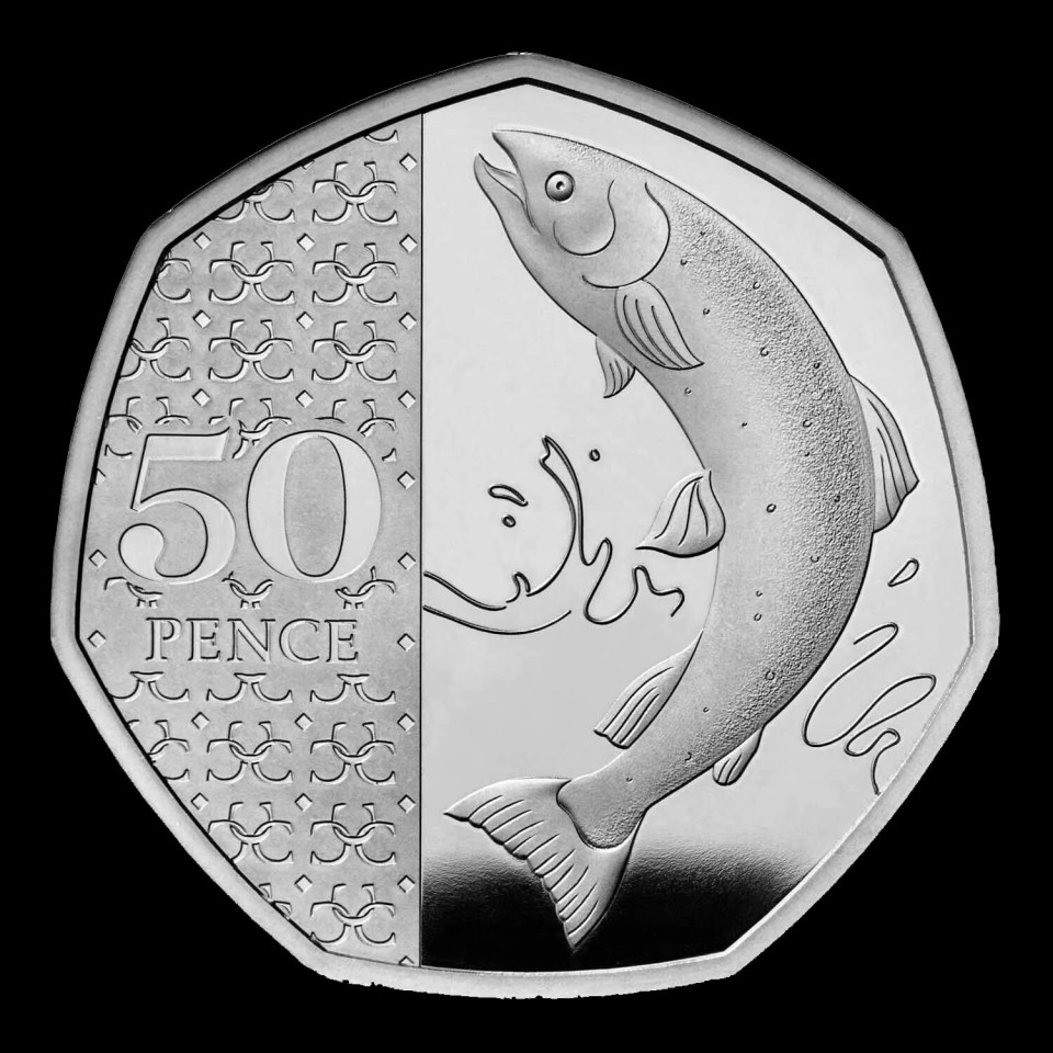 The Atlantic Salmon is the rarest 50p coin with only 200,000 in circulation