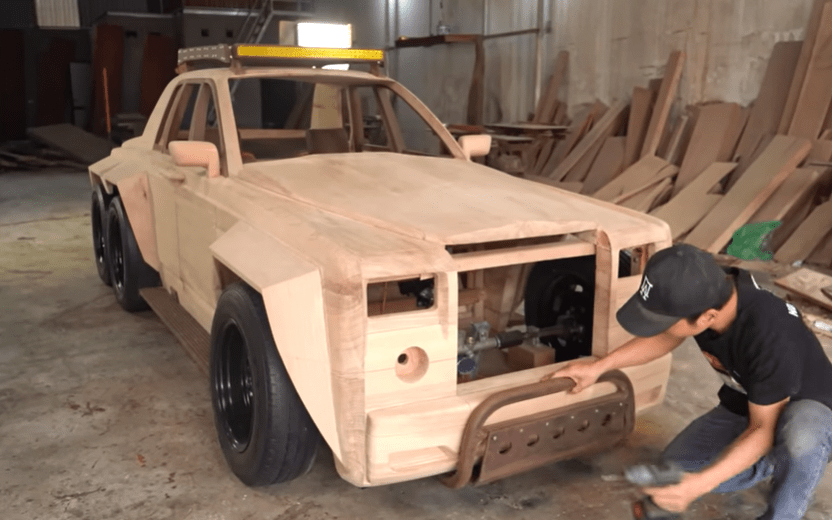 The woodworking genius used an assortment of tools to finish his creation