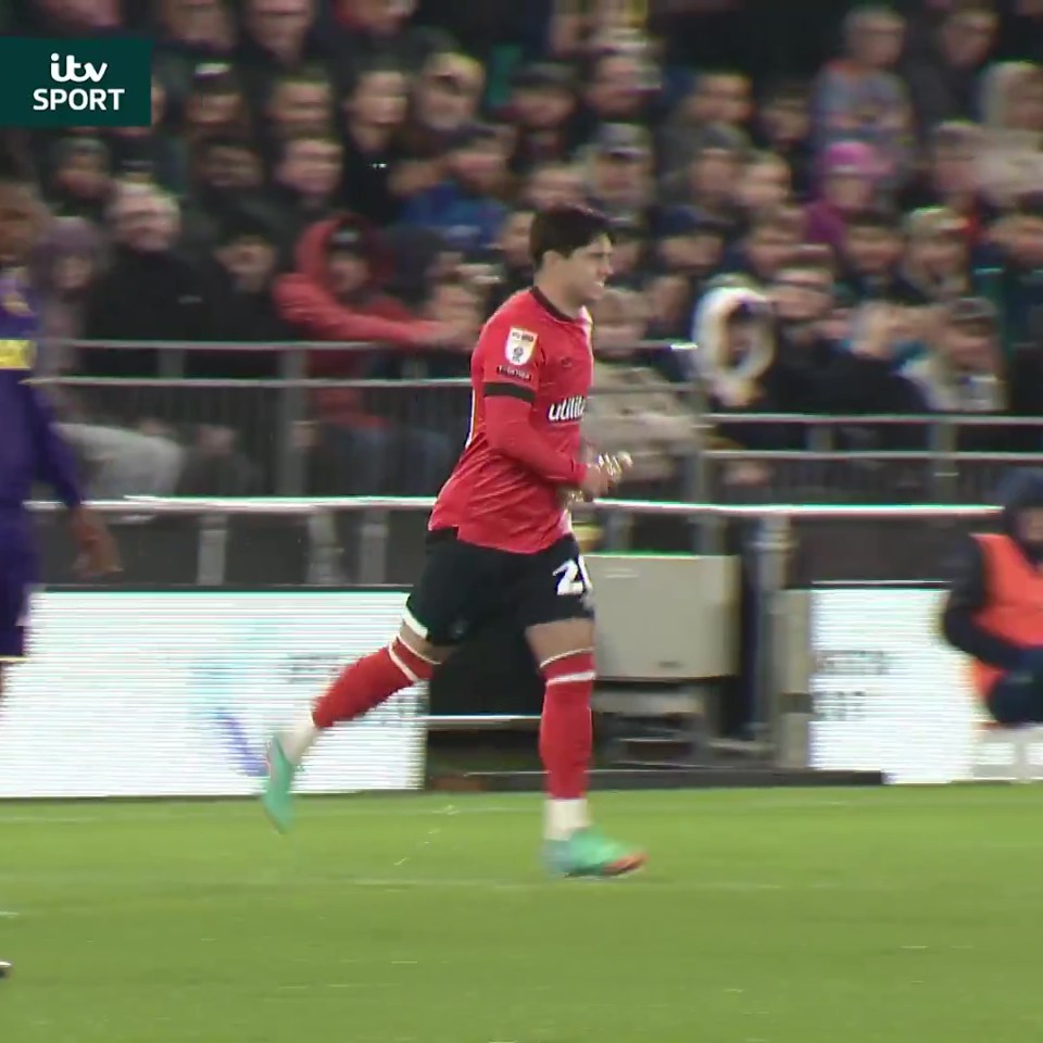 Liam Walsh enters the pitch in the 77th minute against Oxford