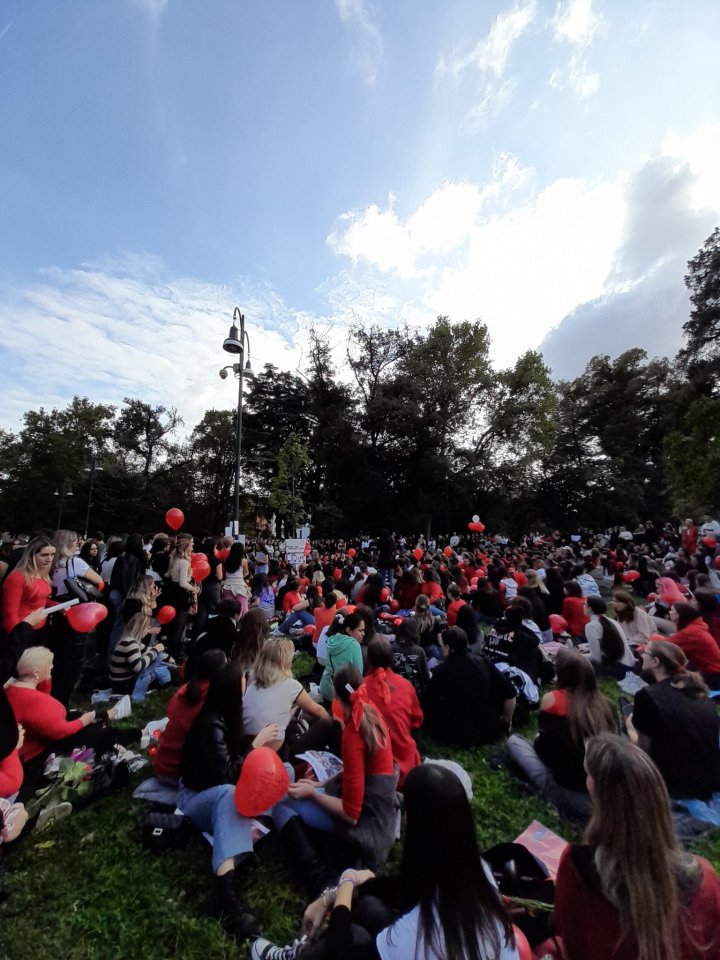 A vigil held in Italy today which saw fans wear red