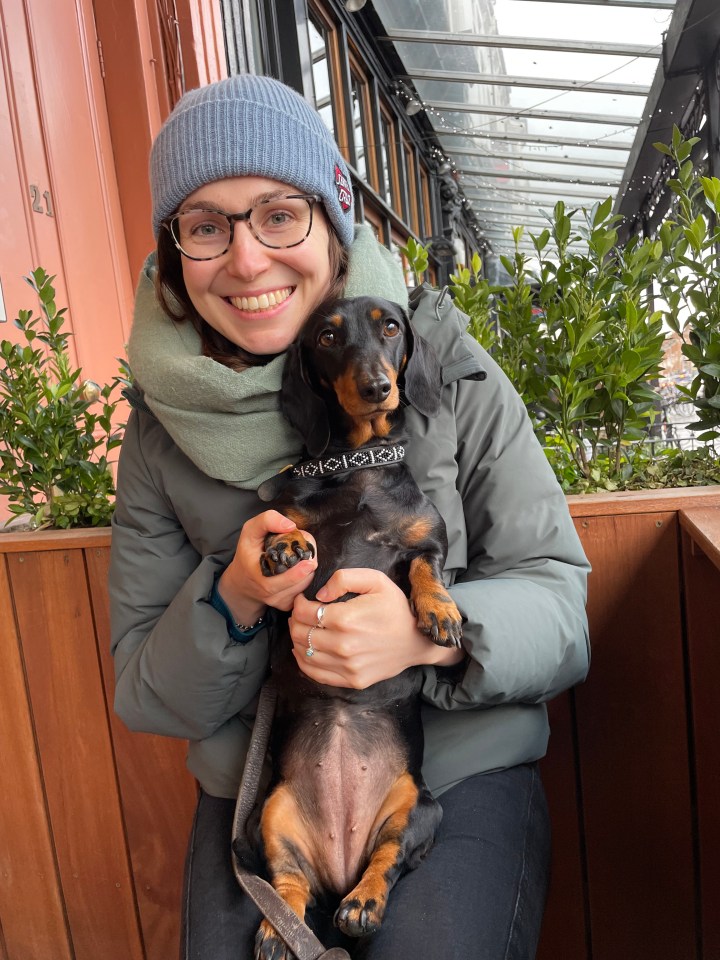 Looking after other people's pooches instantly puts Alice in a good mood