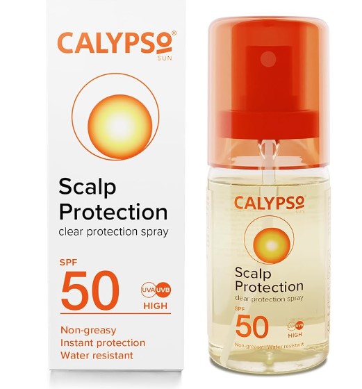 Use an SPF designed for your scalp, like this one from Calypso